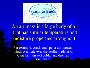 An air mass is a large body of air