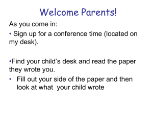 Welcome Parents!