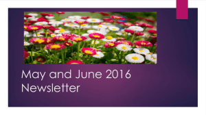 May and June 2016 Newsletter