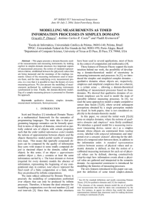 MODELLING MEASUREMENTS AS TIMED INFORMATION PROCESSES IN SIMPLEX DOMAINS Graçaliz P. Dimuro