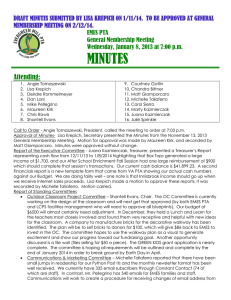 DRAFT MINUTES SUBMITTED BY LISA KREPICH ON 1/11/14.  TO... MEMBERSHIP MEETING ON 2/12/14.