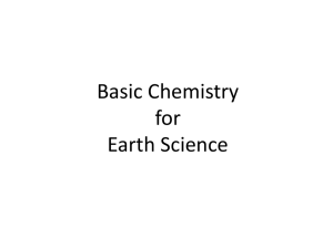 Basic Chemistry for Earth Science