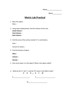 Metric Lab Practical Name________________ Block__________