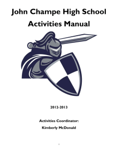 John Champe High School Activities Manual  2012-2013