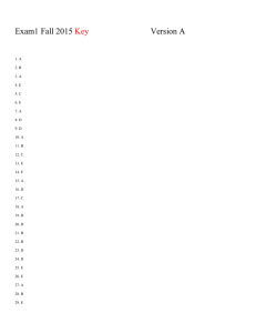 Exam1 Fall 2015 Version A  Key