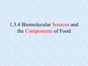 1.3.4 Biomolecular and the of Food