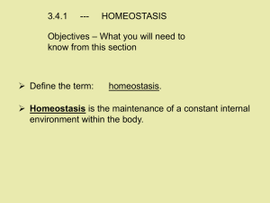 3.4.1     --- HOMEOSTASIS Objectives