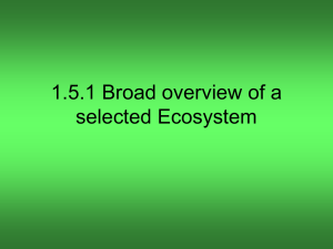 1.5.1 Broad overview of a selected Ecosystem