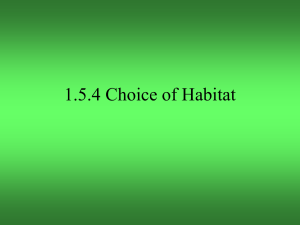 1.5.4 Choice of Habitat