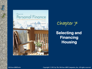 Chapter 7 Selecting and Financing Housing