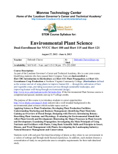 Environmental Plant Science Monroe Technology Center