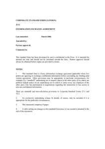 CORPORATE STANDARD FORM (LONDON) JV11 INFORMATION EXCHANGE AGREEMENT