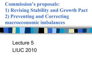 Commission’s proposals: 1) Revising Stability and Growth Pact 2) Preventing and Correcting