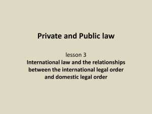 Private and Public law lesson 3 International law and the relationships