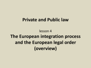 Private and Public law The European integration process (overview)