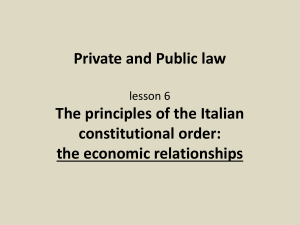 Private and Public law The principles of the Italian constitutional order: