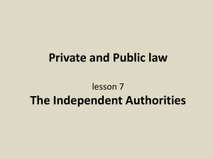 Private and Public law The Independent Authorities lesson 7