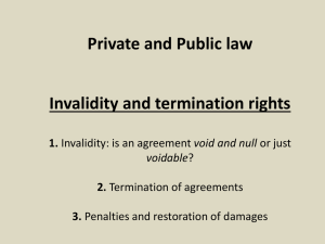 Private and Public law Invalidity and termination rights 1. 2.
