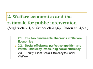 2. Welfare economics and the rationale for public intervention