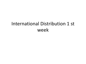 International Distribution 1 st week