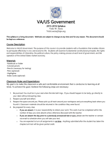 VA/US Government  2015-2016 Syllabus Vicki W. Socia