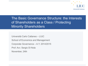 The Basic Governance Structure: the Interests Minority Shareholders
