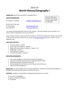 World History/Geography I 2013-14