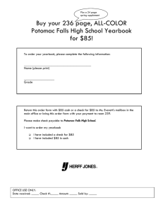 Buy your 236 page, ALL-COLOR Potomac Falls High School Yearbook for $85!