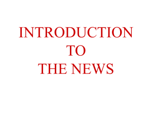 INTRODUCTION TO THE NEWS