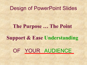 Design of PowerPoint Slides OF   YOUR Support &amp; Ease
