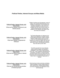 Political Parties, Interest Groups and Mass Media