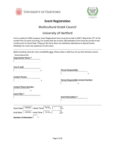 Event Registration Multicultural Greek Council University of Hartford