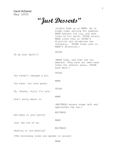 “Just Desserts”  May 2006