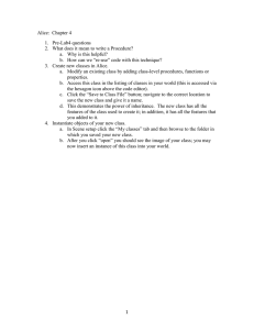 Alice:  Chapter 4 1.  Pre-Lab4 questions