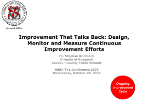 Improvement That Talks Back: Design, Monitor and Measure Continuous Improvement Efforts