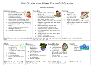 First Grade Nine Week Plans—2 Quarter  nd