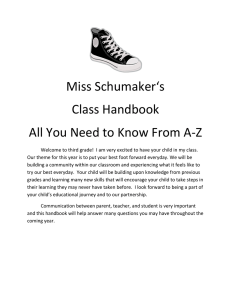 Miss Schumaker‘s Class Handbook All You Need to Know From A-Z