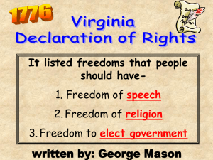 It listed freedoms that people should have- 1. Freedom of 2. Freedom of