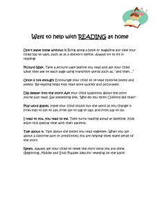 Ways to help with READING at home