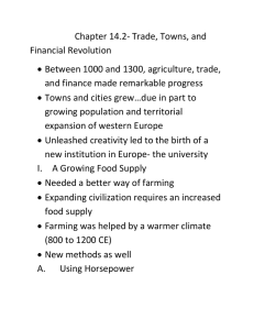 Chapter 14.2- Trade, Towns, and Financial Revolution