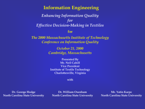 Information Engineering Enhancing Information Quality for Effective Decision-Making in Textiles