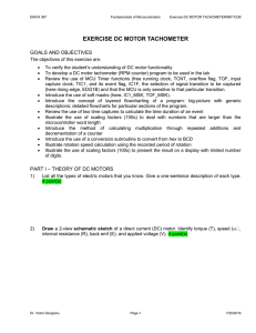 EXERCISE DC MOTOR TACHOMETER GOALS AND OBJECTIVES