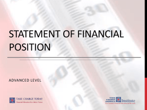 STATEMENT OF FINANCIAL POSITION ADVANCED LEVEL