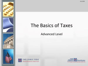 The Basics of Taxes Advanced Level 2.2.2.G1