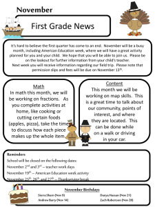 November First Grade News