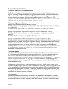 C E  Professional Requirement curriculum proposals
