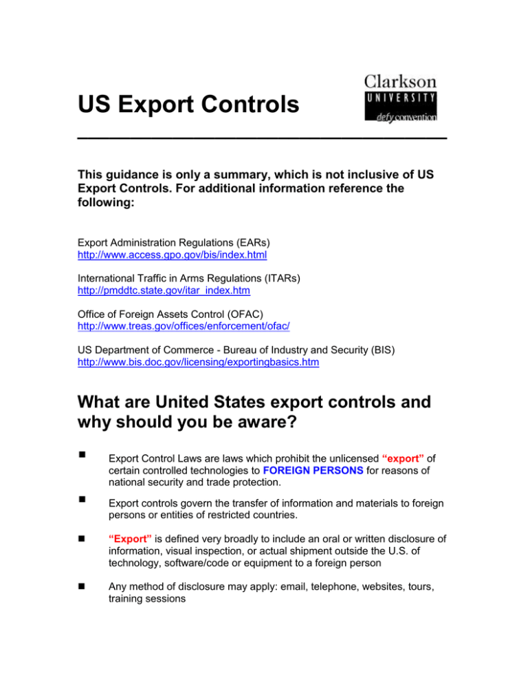 Us Export Controls