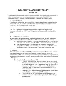 CUSA ASSET MANAGEMENT POLICY