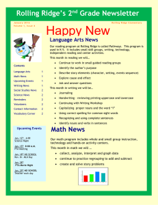 Happy New Year! Rolling Ridge’s 2 Grade Newsletter