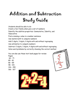 Addition and Subtraction Study Guide